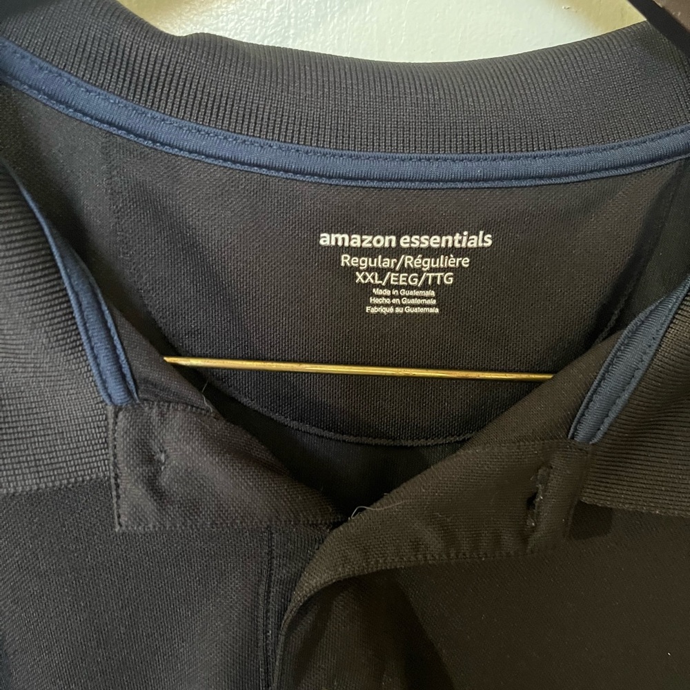 Amazon Essentials Men’s 2XL Black Regular-Fit Quick-Dry Golf Polo – EUC - Picture 4 of 8